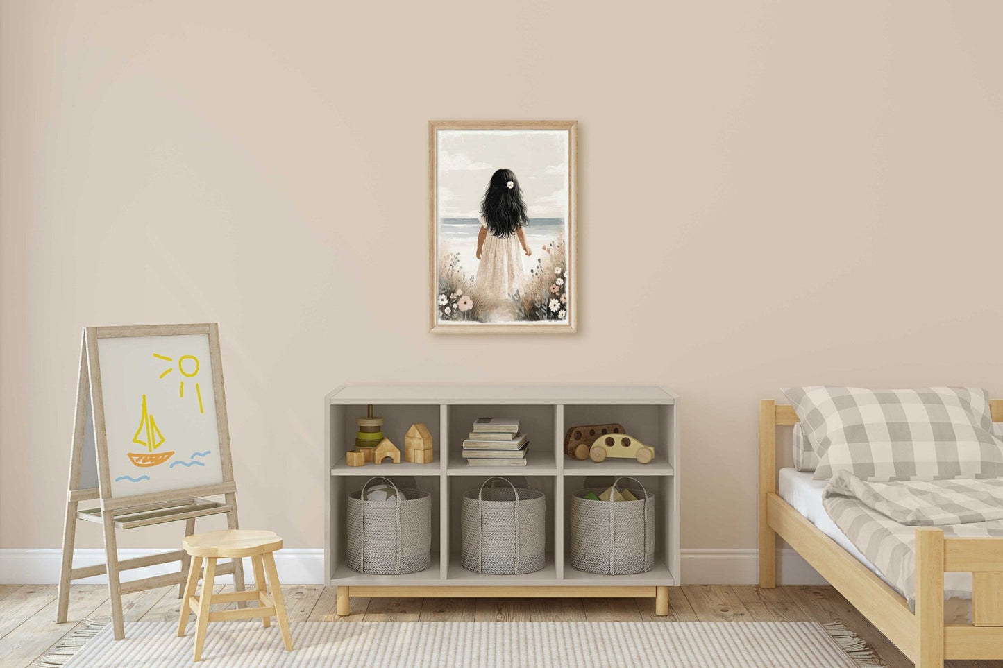 Beach Nursery Print, Coastal Girls Room Decor, Girly Wall Art - WildfieldPrints