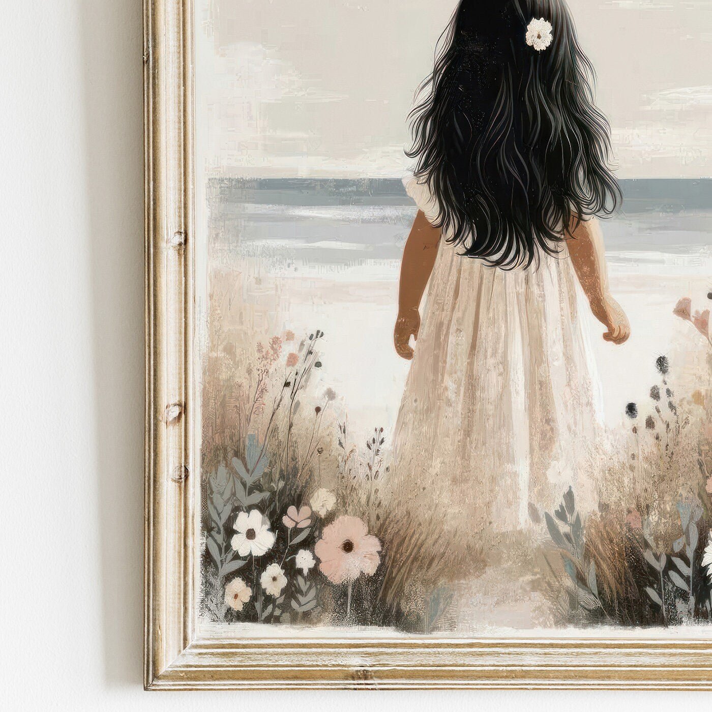Beach Nursery Print, Coastal Girls Room Decor, Girly Wall Art - WildfieldPrints