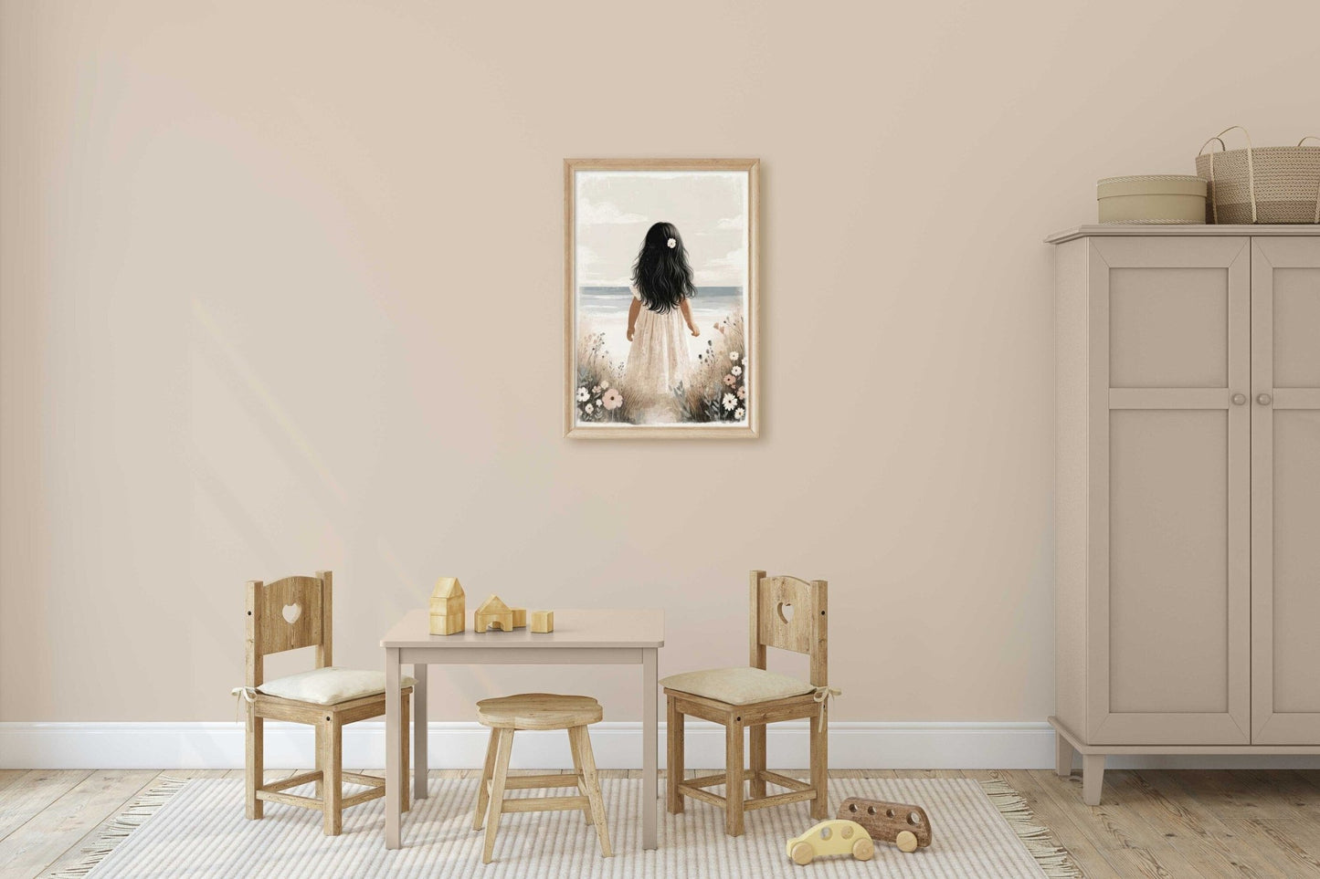 Beach Nursery Print, Coastal Girls Room Decor, Girly Wall Art - WildfieldPrints