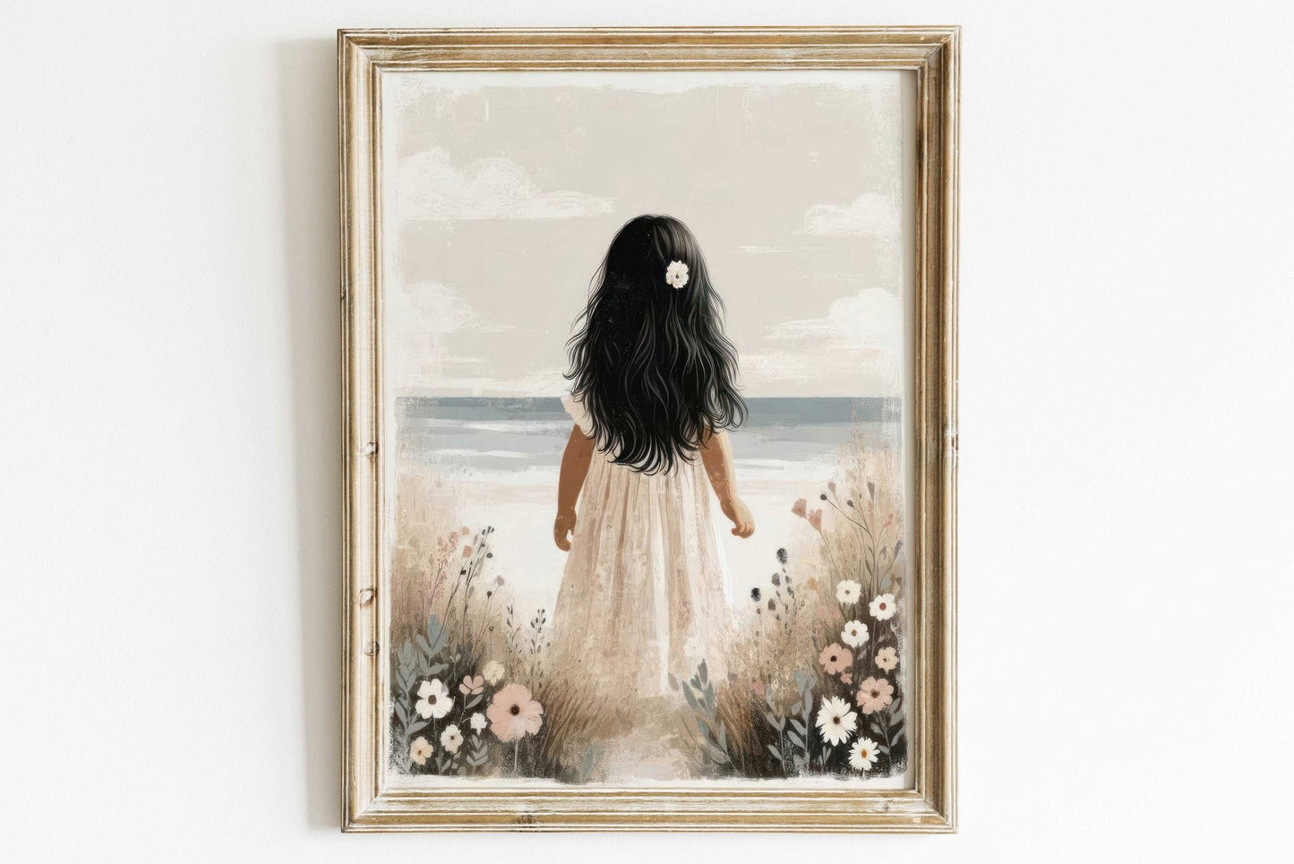 Beach Nursery Print, Coastal Girls Room Decor, Girly Wall Art - WildfieldPrints