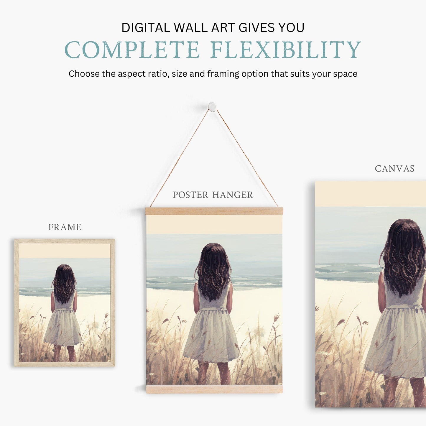 Beach Nursery Prints, Coastal Room Decor, Girl Adventure Wall Art - WildfieldPrints