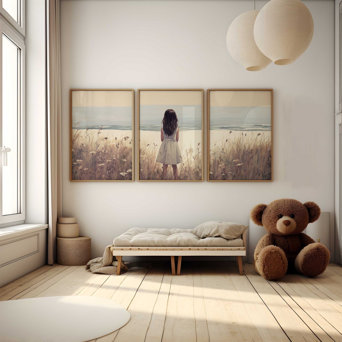 Beach Nursery Prints, Coastal Room Decor, Girl Adventure Wall Art - WildfieldPrints