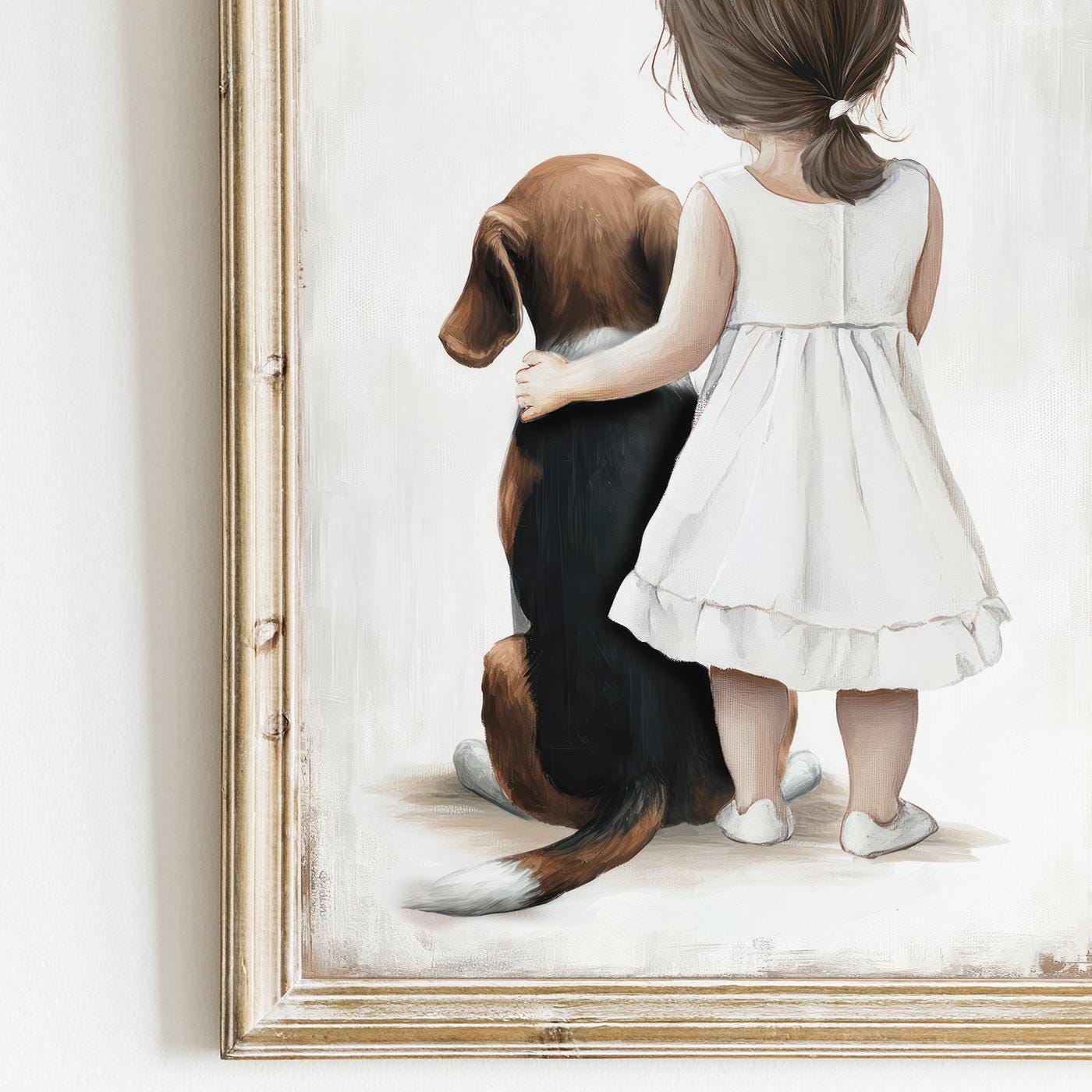 Beagle Nursery Decor, Beagle and Girl, Beagle Print Nursery, Beagle Art Print, Dog Decor Girl Room, Dog Nursery Art, PRINTABLE Dog Wall Art - My Store