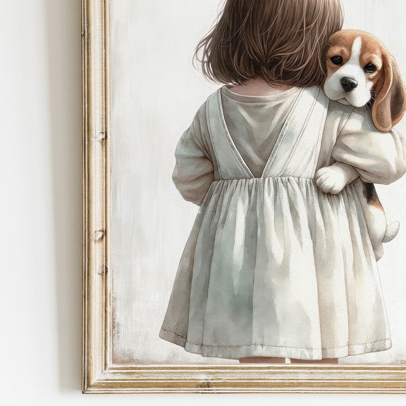 Beagle Nursery Print, Dog - Themed Room Decor, Girl & Dog Wall Art - WildfieldPrints