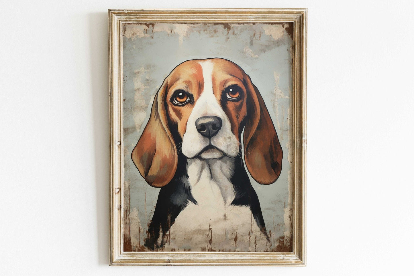 Beagle Print, Vintage Dog Wall Art, Rustic Decor for Dog Lovers - WildfieldPrints