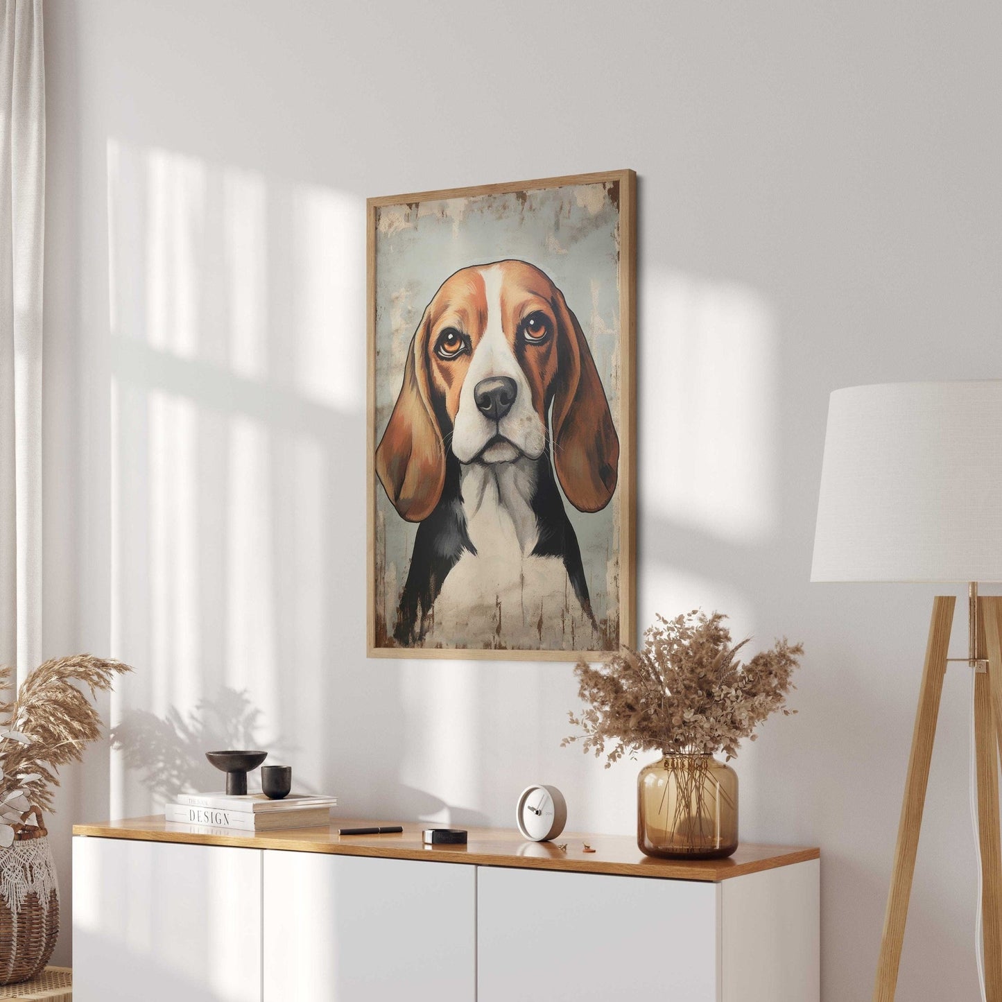 Beagle Print, Vintage Dog Wall Art, Rustic Decor for Dog Lovers - WildfieldPrints