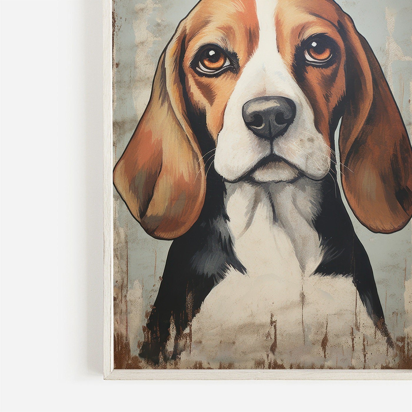 Beagle Print, Vintage Dog Wall Art, Rustic Decor for Dog Lovers - WildfieldPrints