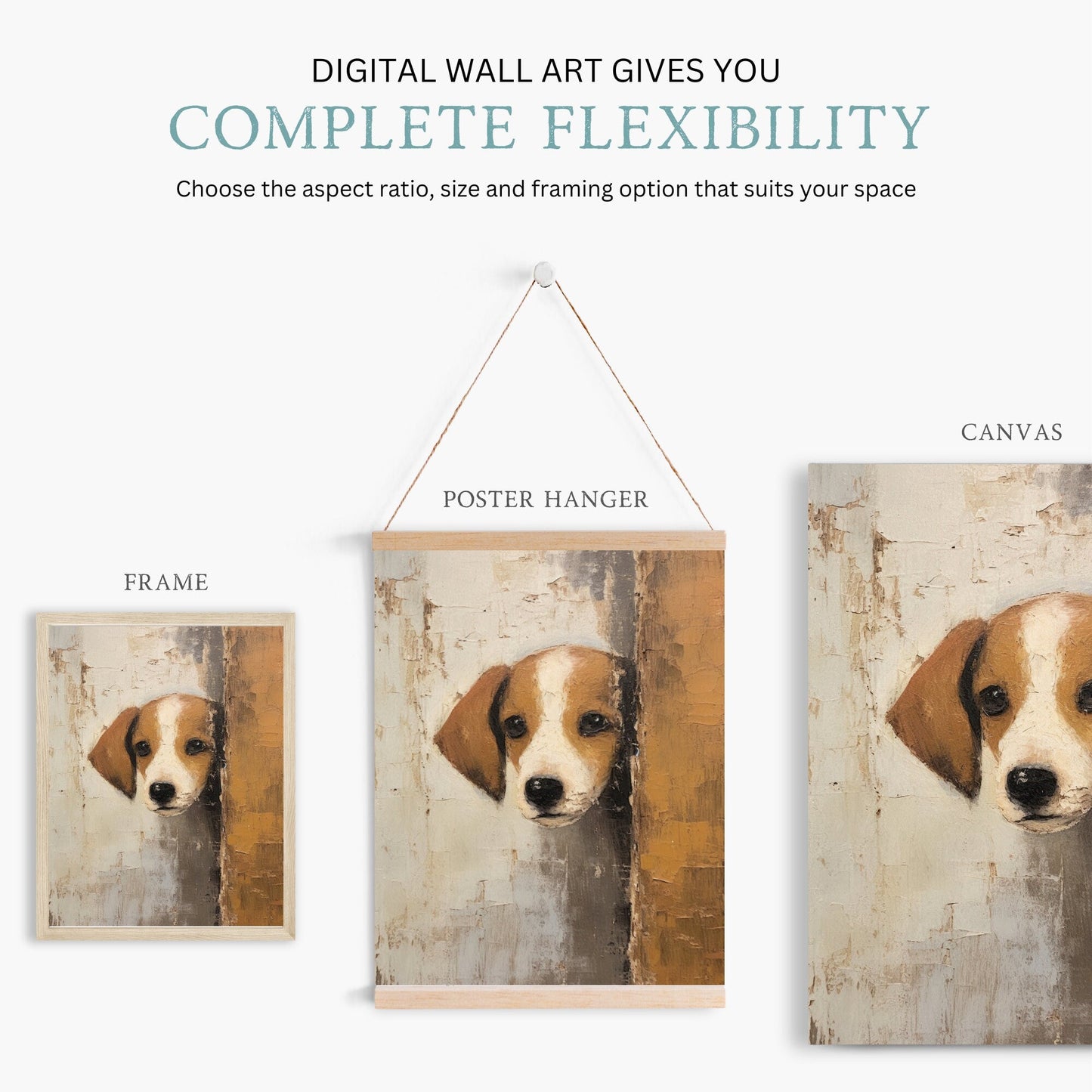 Beagle Wall Art, Vintage Puppy Decor, Adorable Animal Print - WildfieldPrints