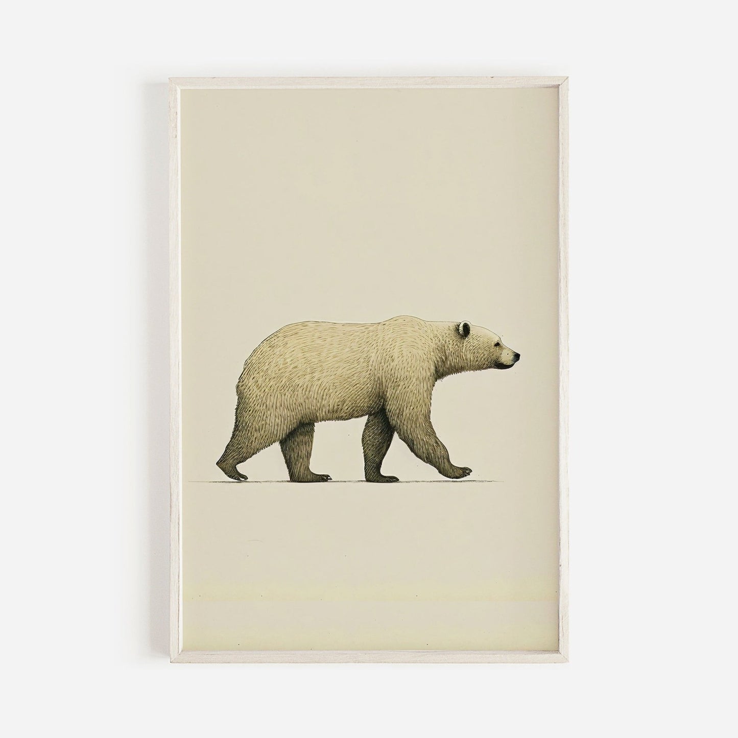 Bear Art Print, Minimalist Animal Decor, Nordic Nursery Wall Art - WildfieldPrints