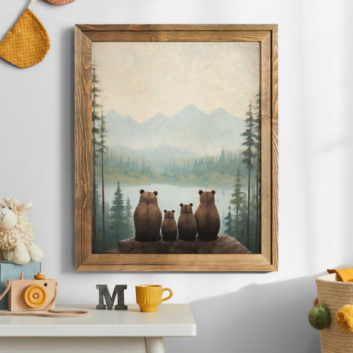Bear Family Print, Woodland Nursery Decor, Family of Four - WildfieldPrints