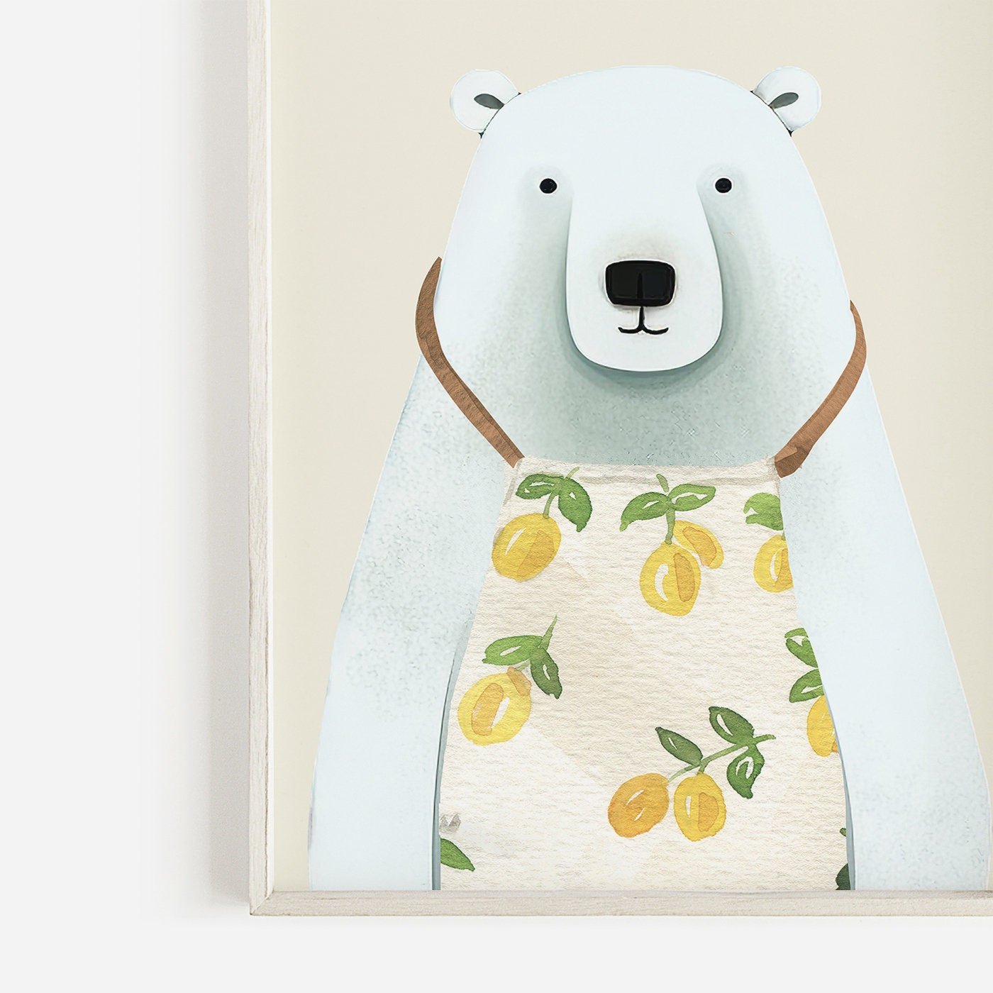 Bear Kitchen Wall Art, Minimalist Decor for Kids Room, Chefs - WildfieldPrints