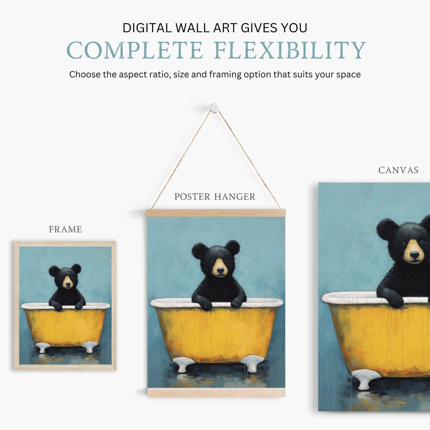 Bear Nursery Decor, Cute Forest Animal Prints, Rustic Kids Bedroom - WildfieldPrints