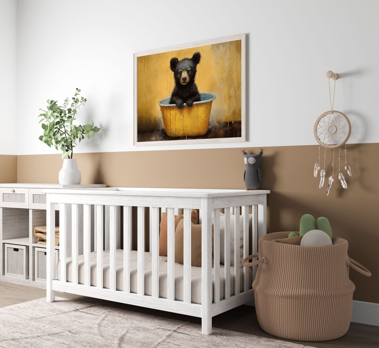 Bear Nursery Decor, Cute Forest Animal Prints, Rustic Kids Bedroom - WildfieldPrints