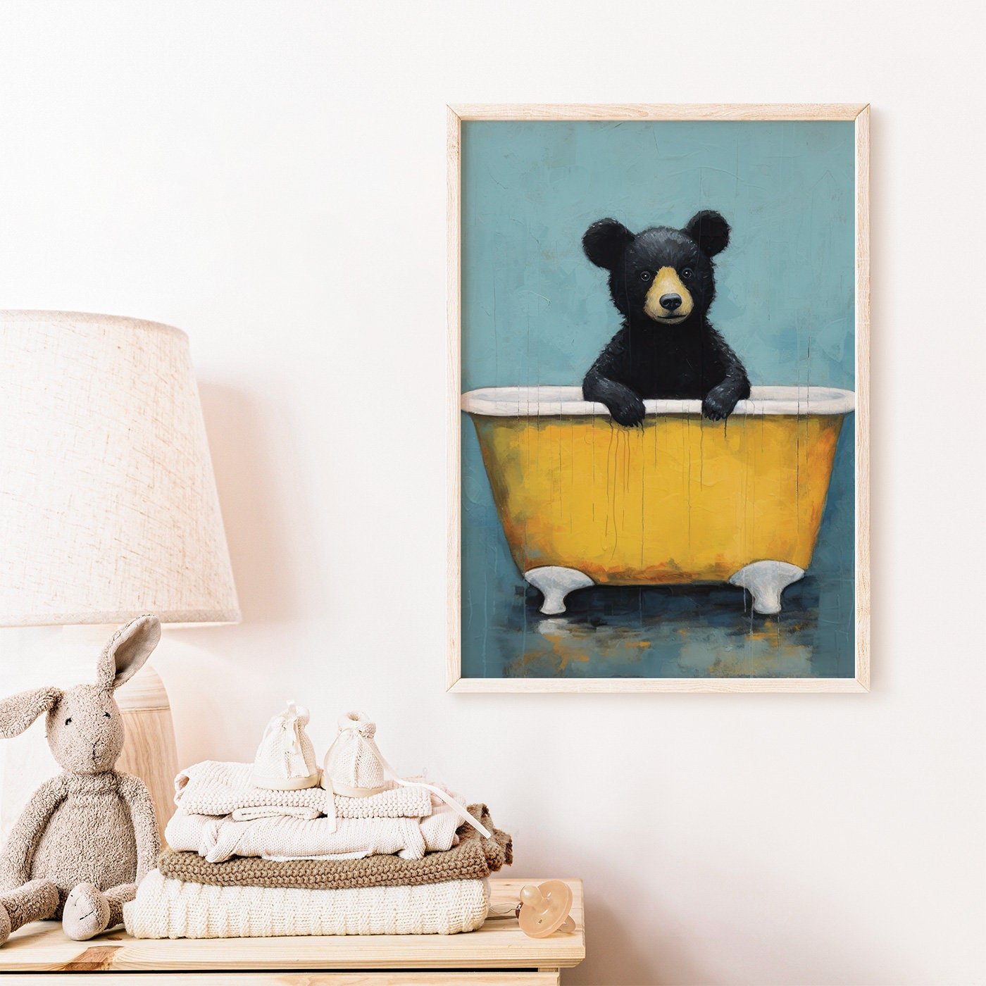 Bear Nursery Decor, Cute Forest Animal Prints, Rustic Kids Bedroom - WildfieldPrints