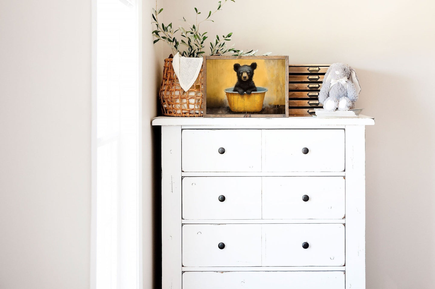 Bear Nursery Decor, Cute Forest Animal Prints, Rustic Kids Bedroom - WildfieldPrints