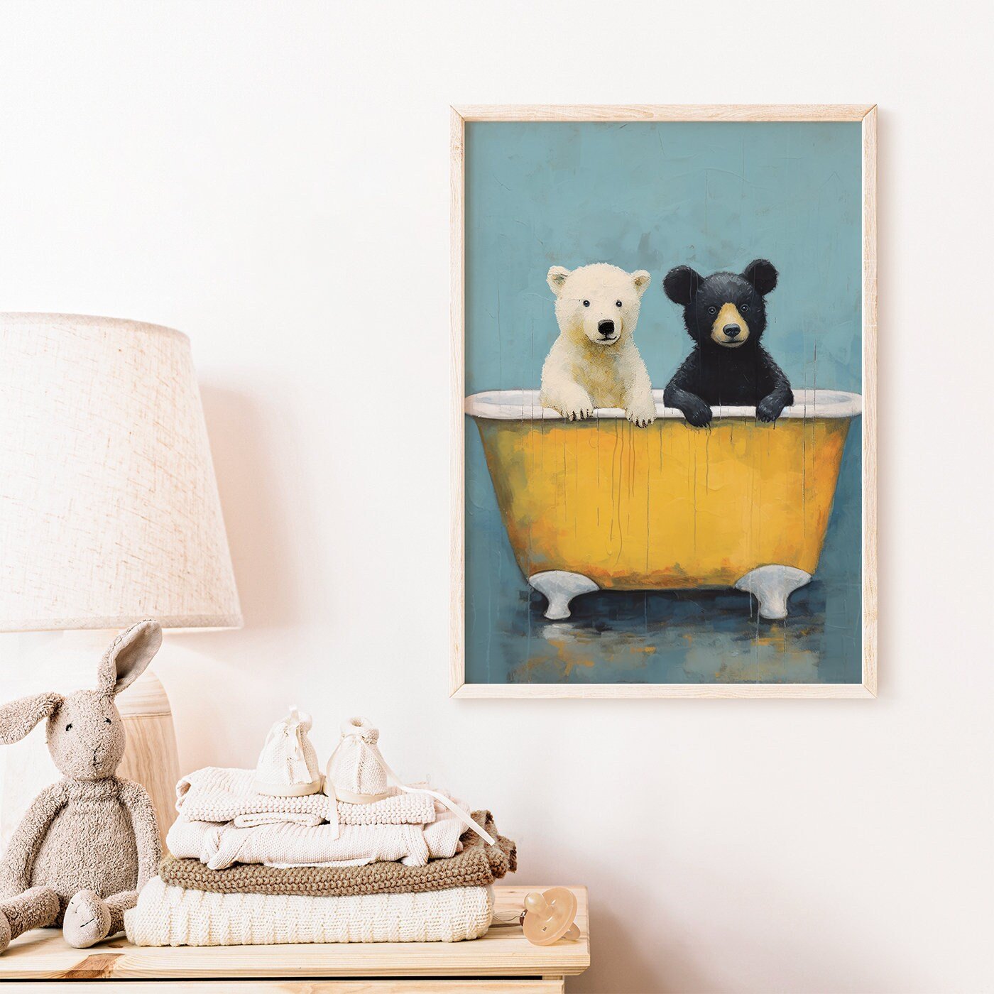 Bear Nursery Decor, Cute Rustic Animal Wall Art, Forest Woodland Print - WildfieldPrints