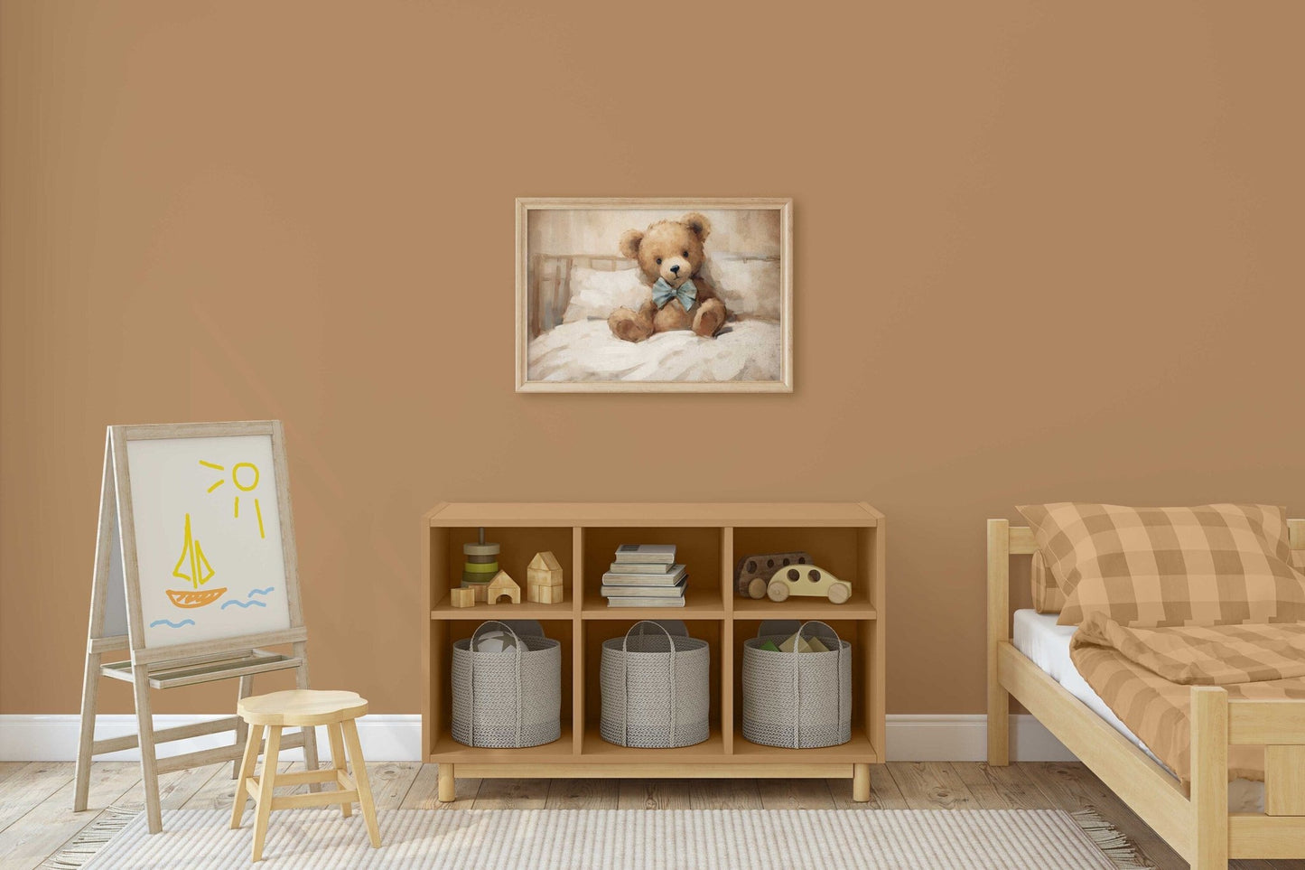 Bear Nursery Decor, Vintage Teddy Bear Print, Rustic Baby Room Art - WildfieldPrints
