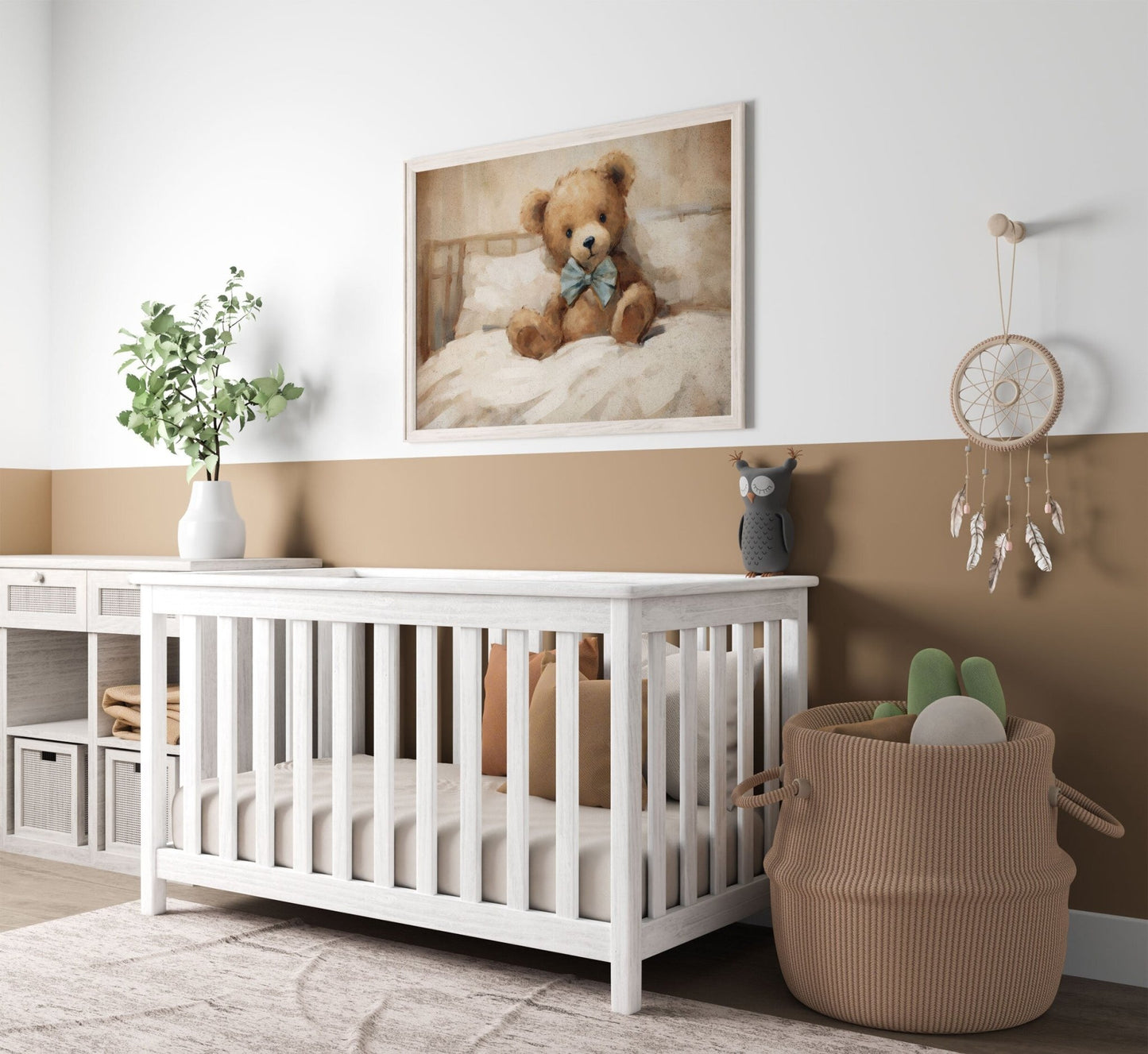Bear Nursery Decor, Vintage Teddy Bear Print, Rustic Baby Room Art - WildfieldPrints