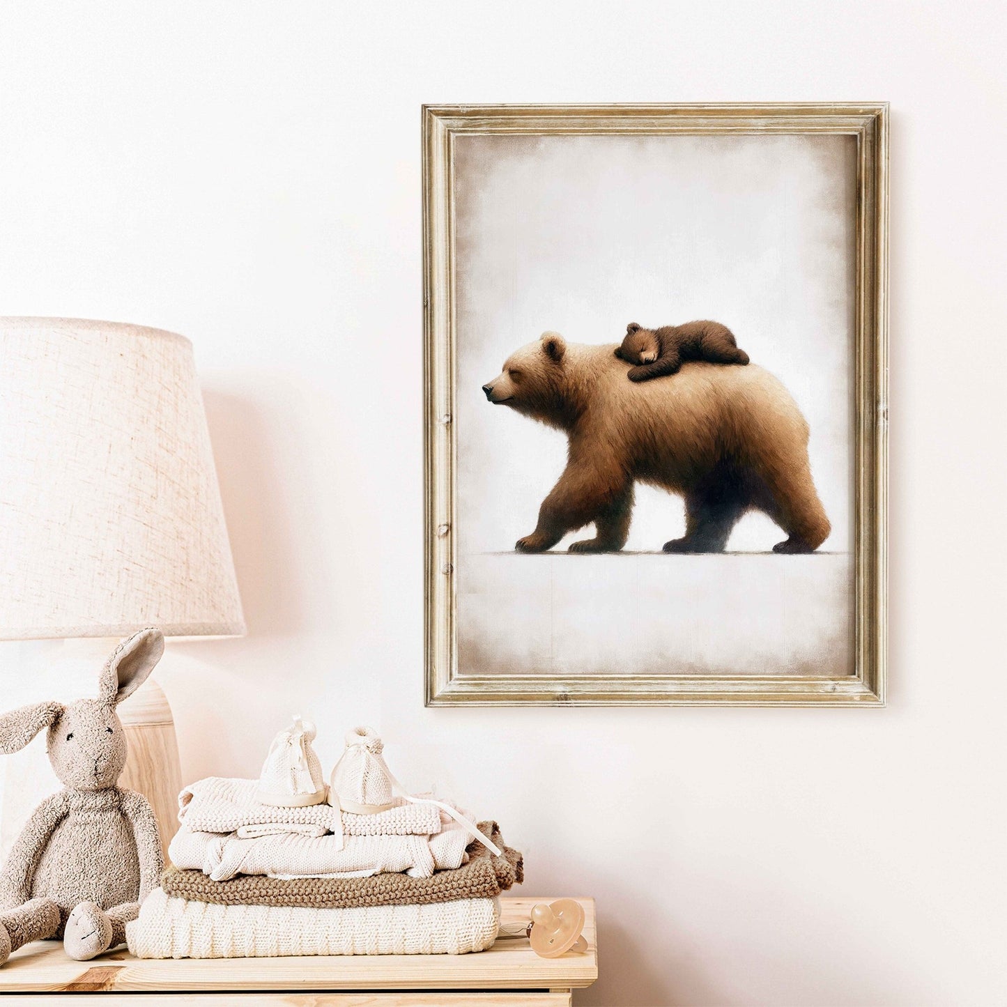 Bear Nursery Wall Art, Forest Animal Decor, Cute Bear Print, Rustic Style - WildfieldPrints