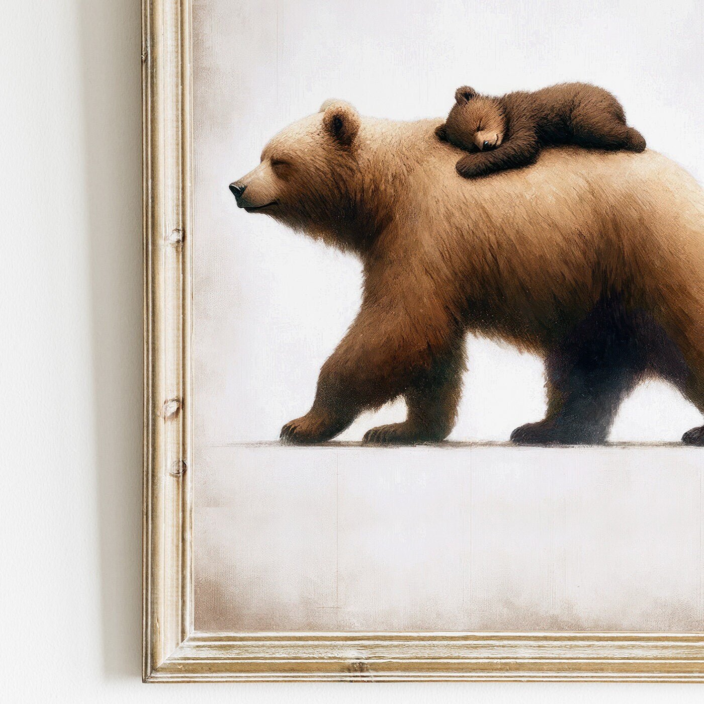 Bear Nursery Wall Art, Forest Animal Decor, Cute Bear Print, Rustic Style - WildfieldPrints