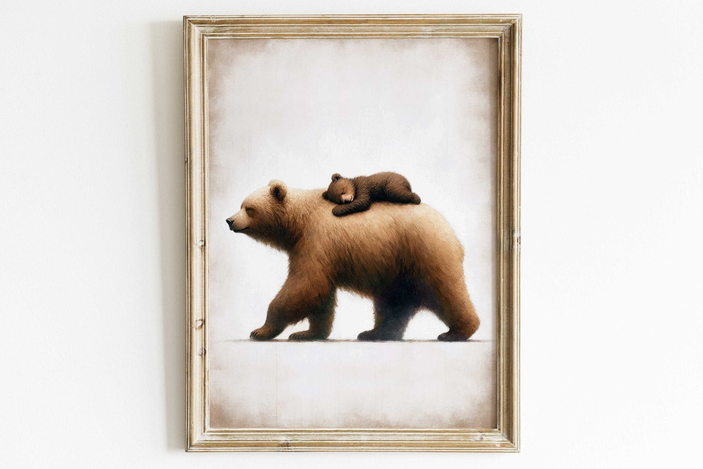 Bear Nursery Wall Art, Forest Animal Decor, Cute Bear Print, Rustic Style - WildfieldPrints