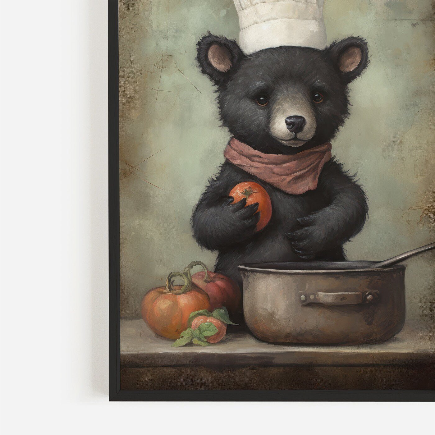 Bear Wall Art, Black Bear Print, Funny Kids Room Decor, Forest Theme - WildfieldPrints