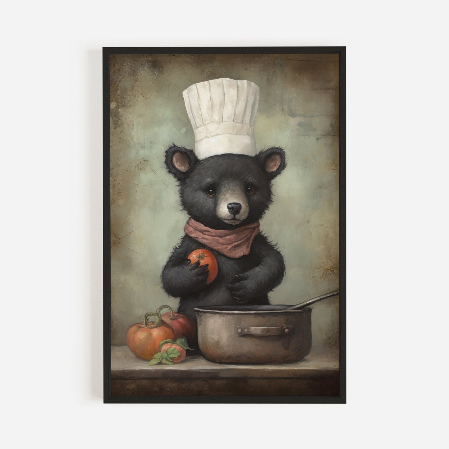 Bear Wall Art, Black Bear Print, Funny Kids Room Decor, Forest Theme - WildfieldPrints