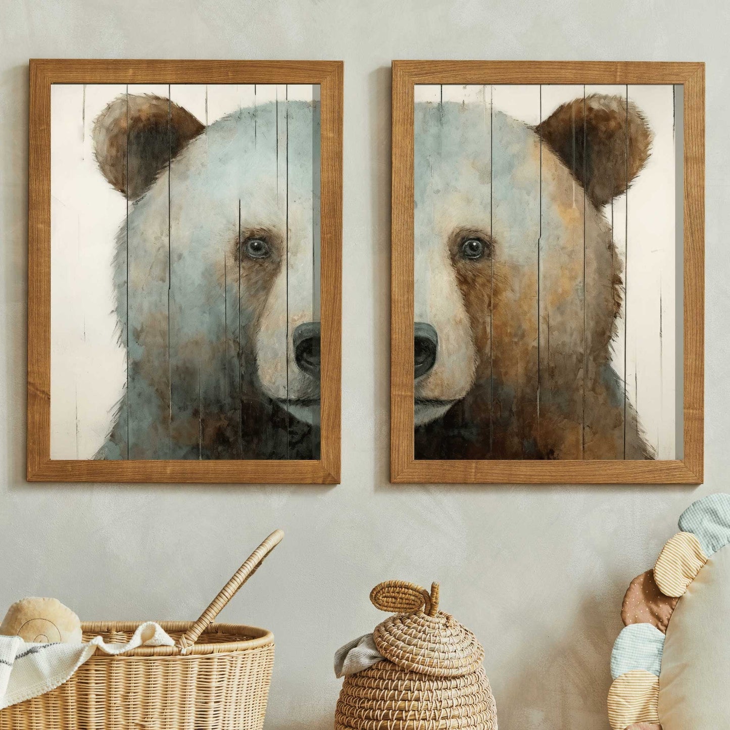 Bear Wall Art, Rustic Animal Print, Nursery Decor - WildfieldPrints