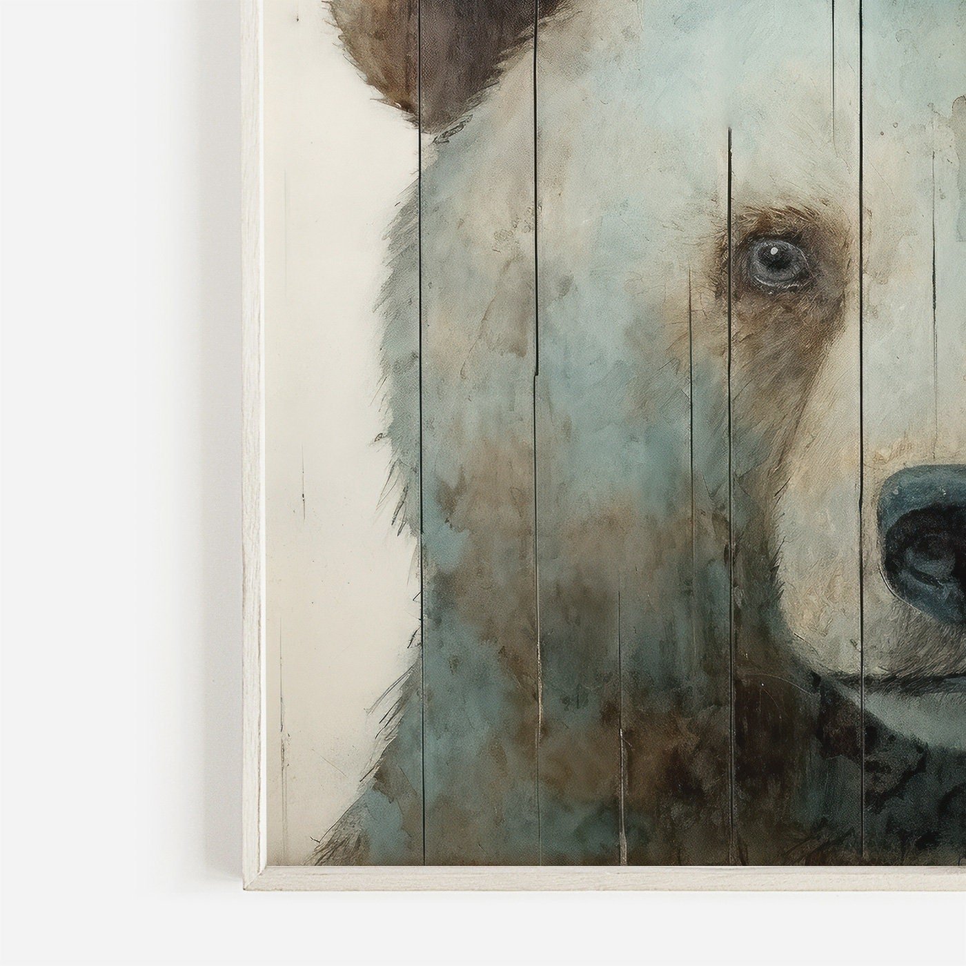Bear Wall Art, Rustic Animal Print, Nursery Decor - WildfieldPrints