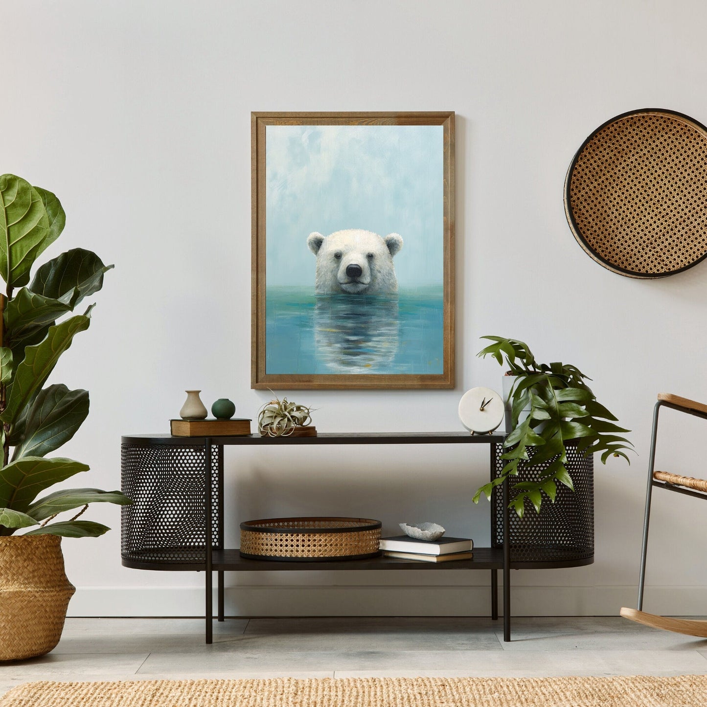 Bear Wall Decor, Polar Bear Artwork, Rustic Nursery Animal Prints - WildfieldPrints