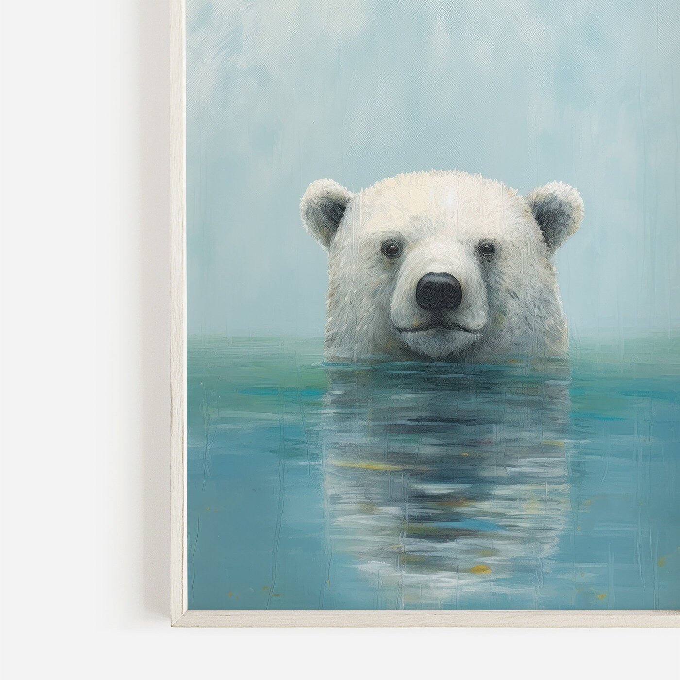 Bear Wall Decor, Polar Bear Artwork, Rustic Nursery Animal Prints - WildfieldPrints