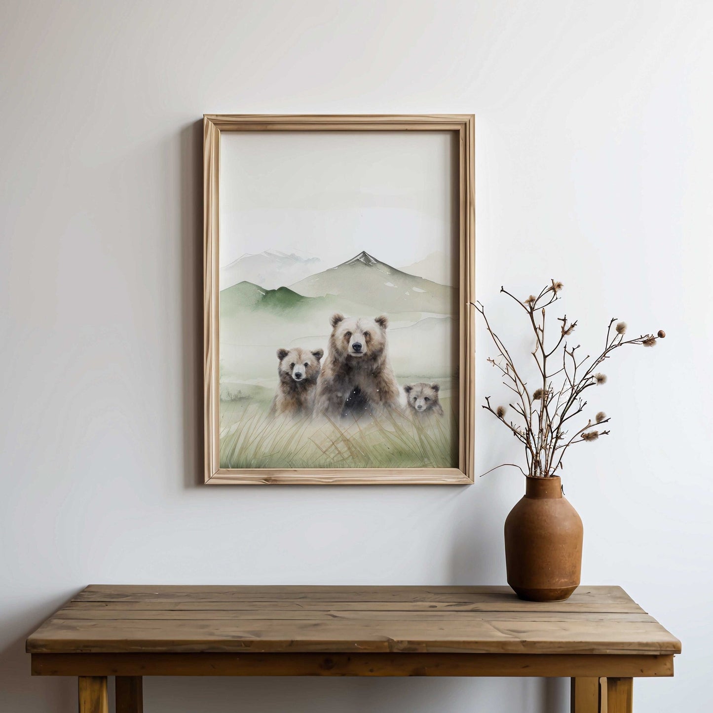 Bear Watercolor Prints, Woodland Animals Decor, Nursery Wall Art - WildfieldPrints