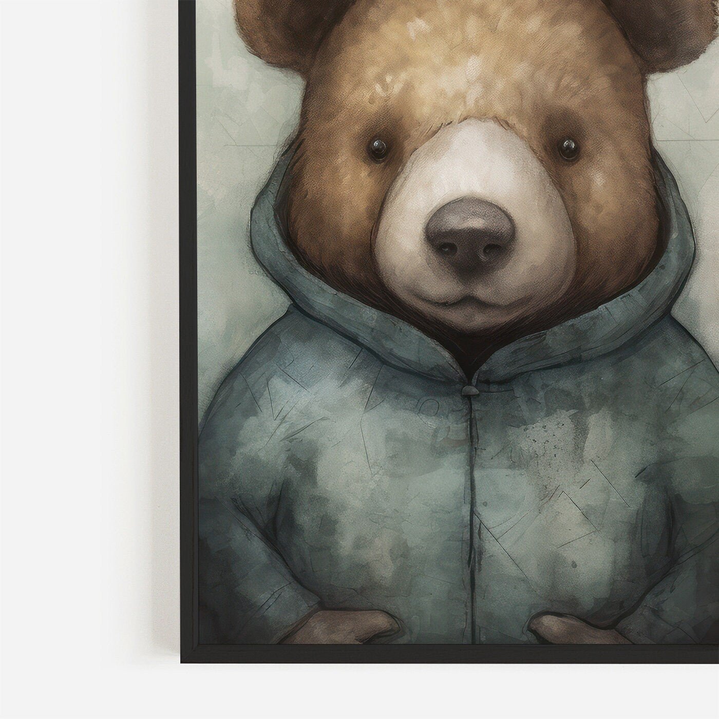 Bears Wearing Clothes, Woodland Nursery Wall Art, Vintage Room Decor - WildfieldPrints