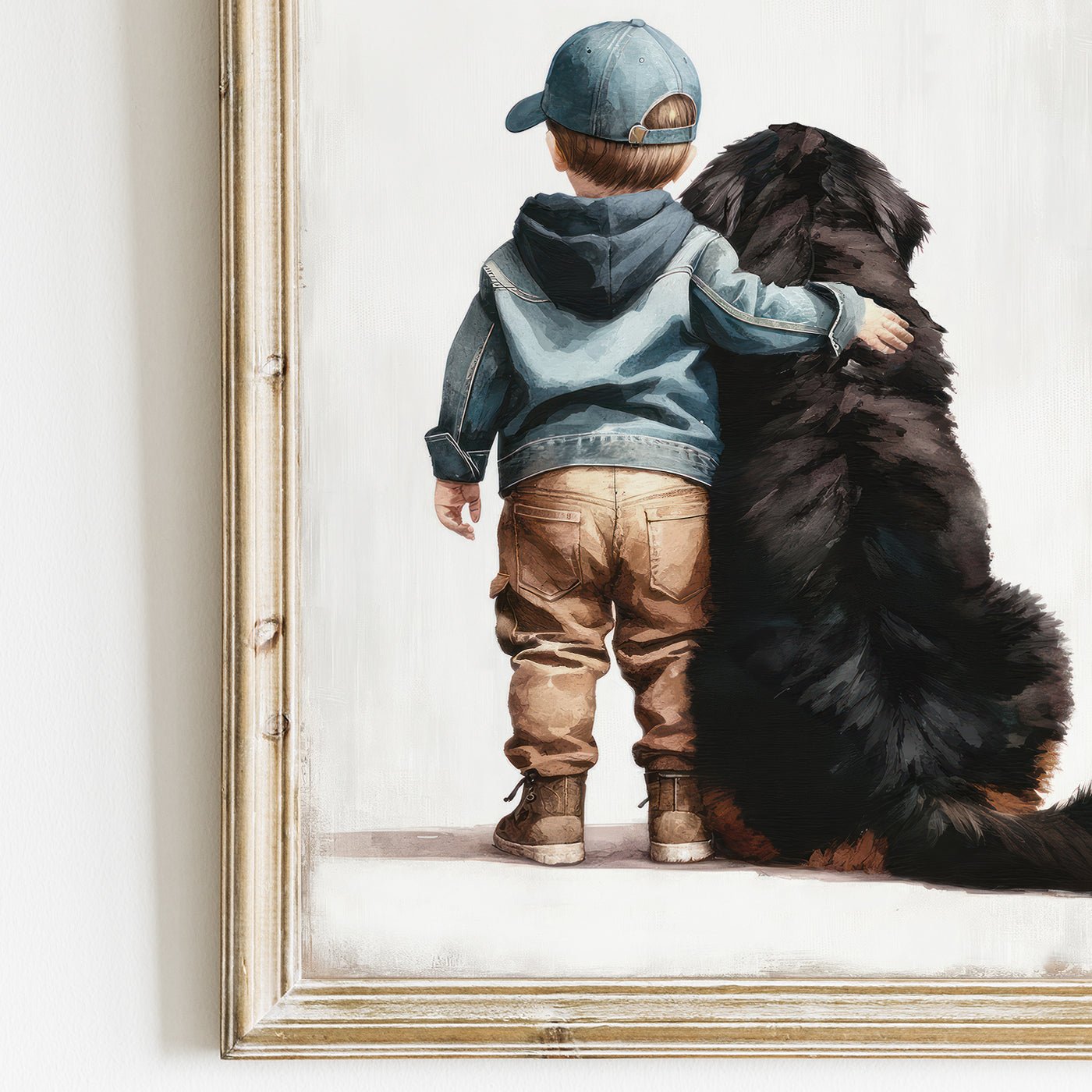 Bernese Mountain Dog Art, Boy's Room Decor, Toddler Wall Print - WildfieldPrints