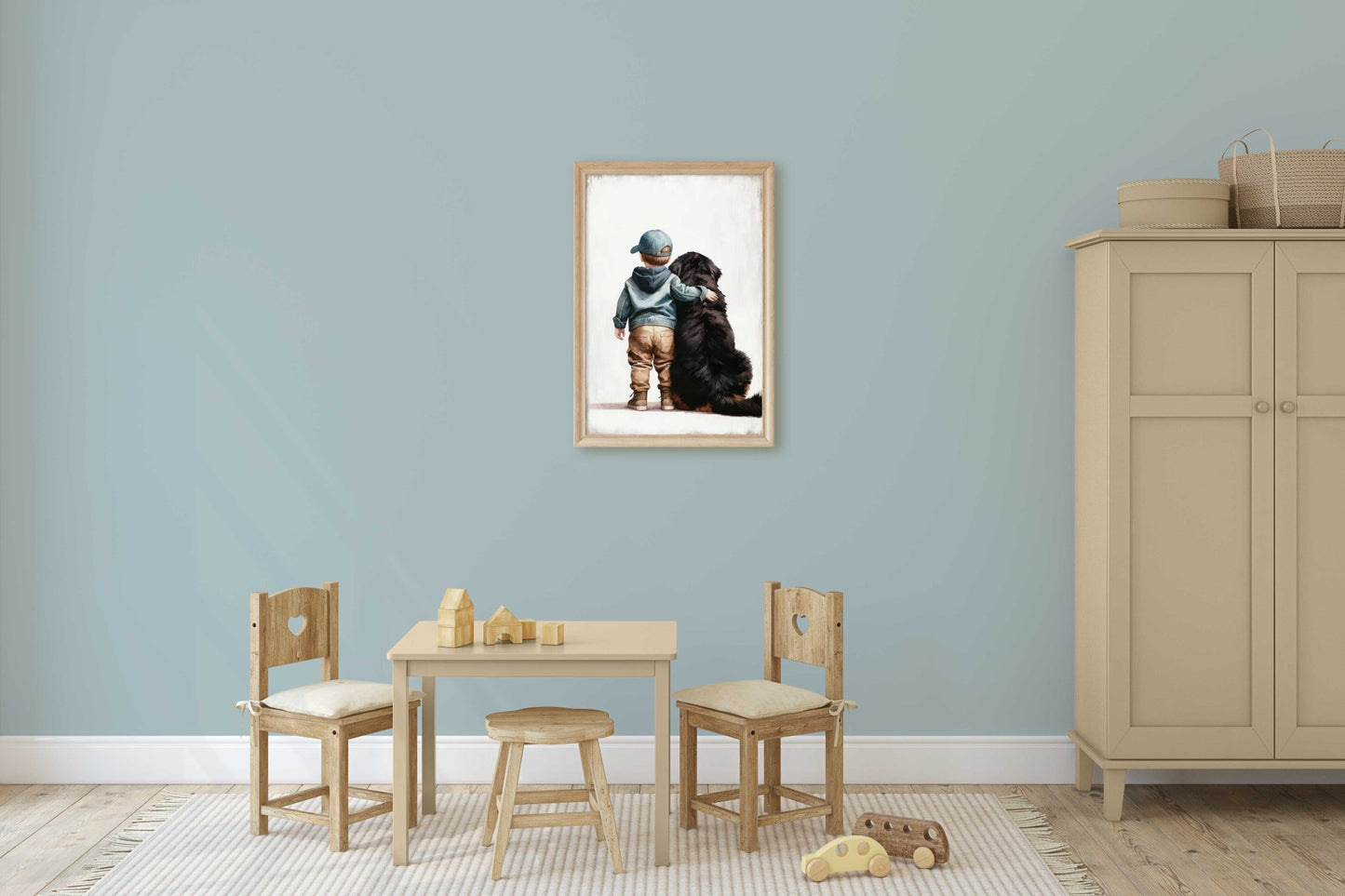 Bernese Mountain Dog Art, Boy's Room Decor, Toddler Wall Print - WildfieldPrints