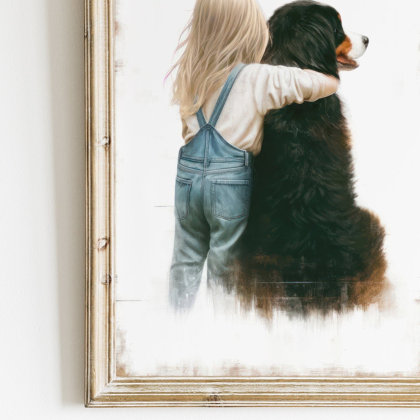 Bernese Mountain Dog Nursery Decor, Dog Wall Art for Girls Room - WildfieldPrints