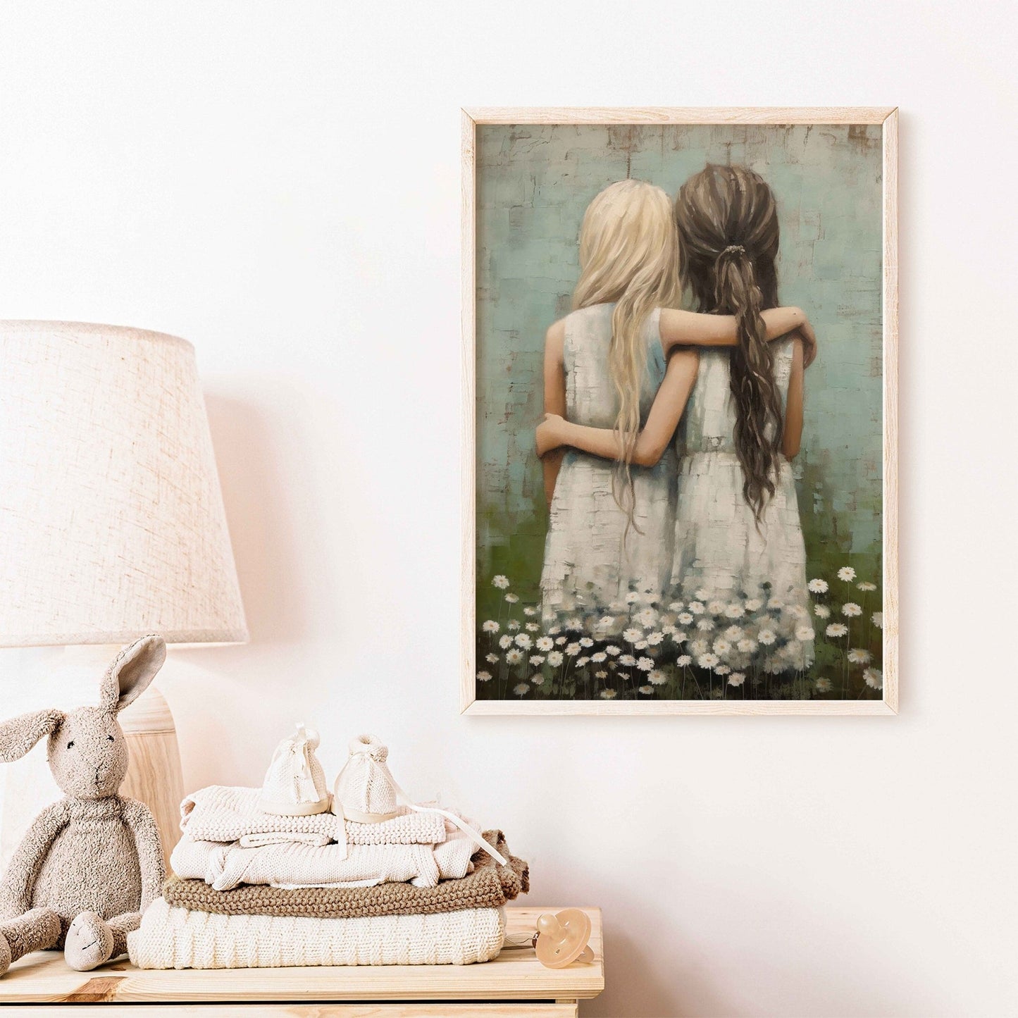 Best Friends Prints, Vintage Girls Room Decor, Unique Friendship Art - WildfieldPrints