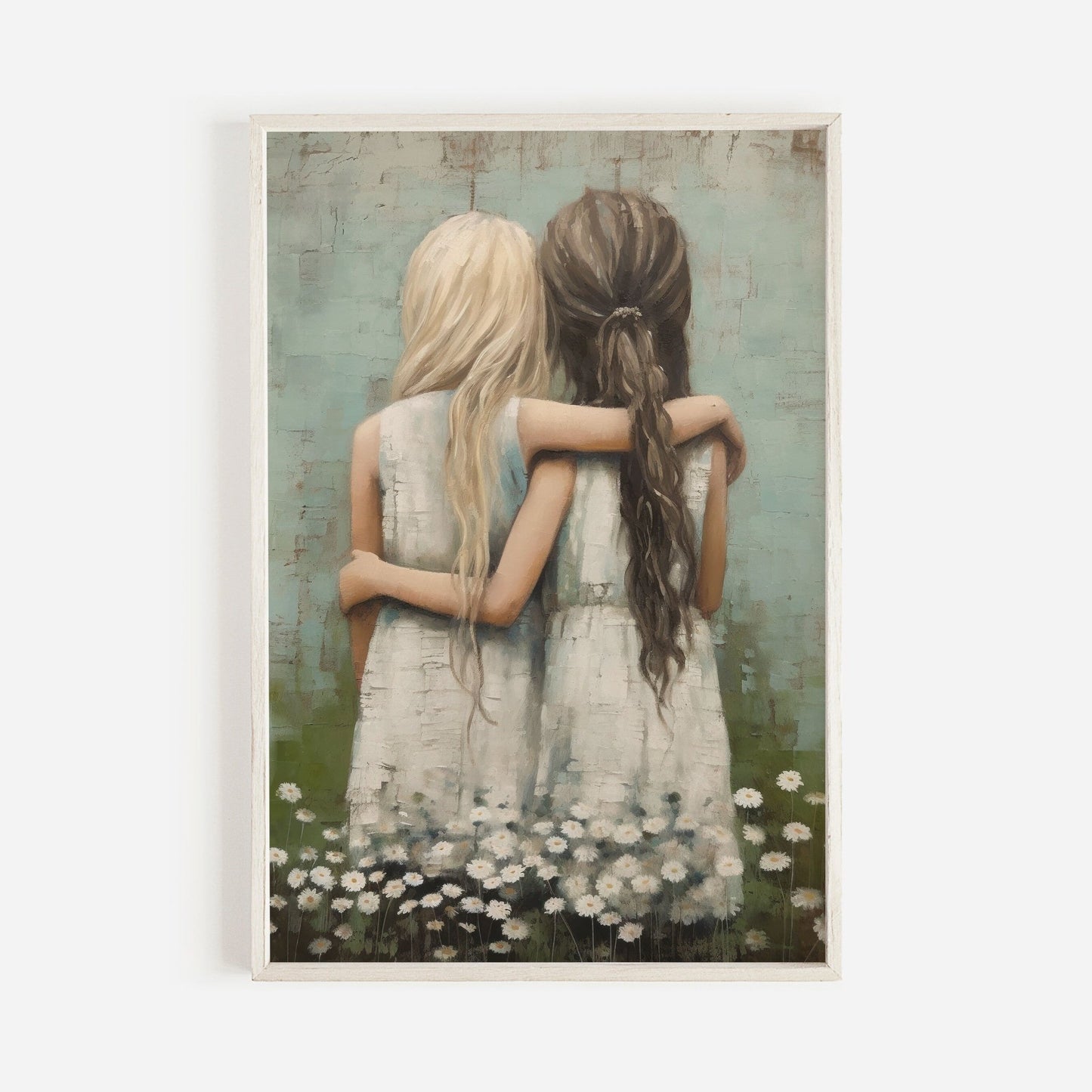 Best Friends Prints, Vintage Girls Room Decor, Unique Friendship Art - WildfieldPrints