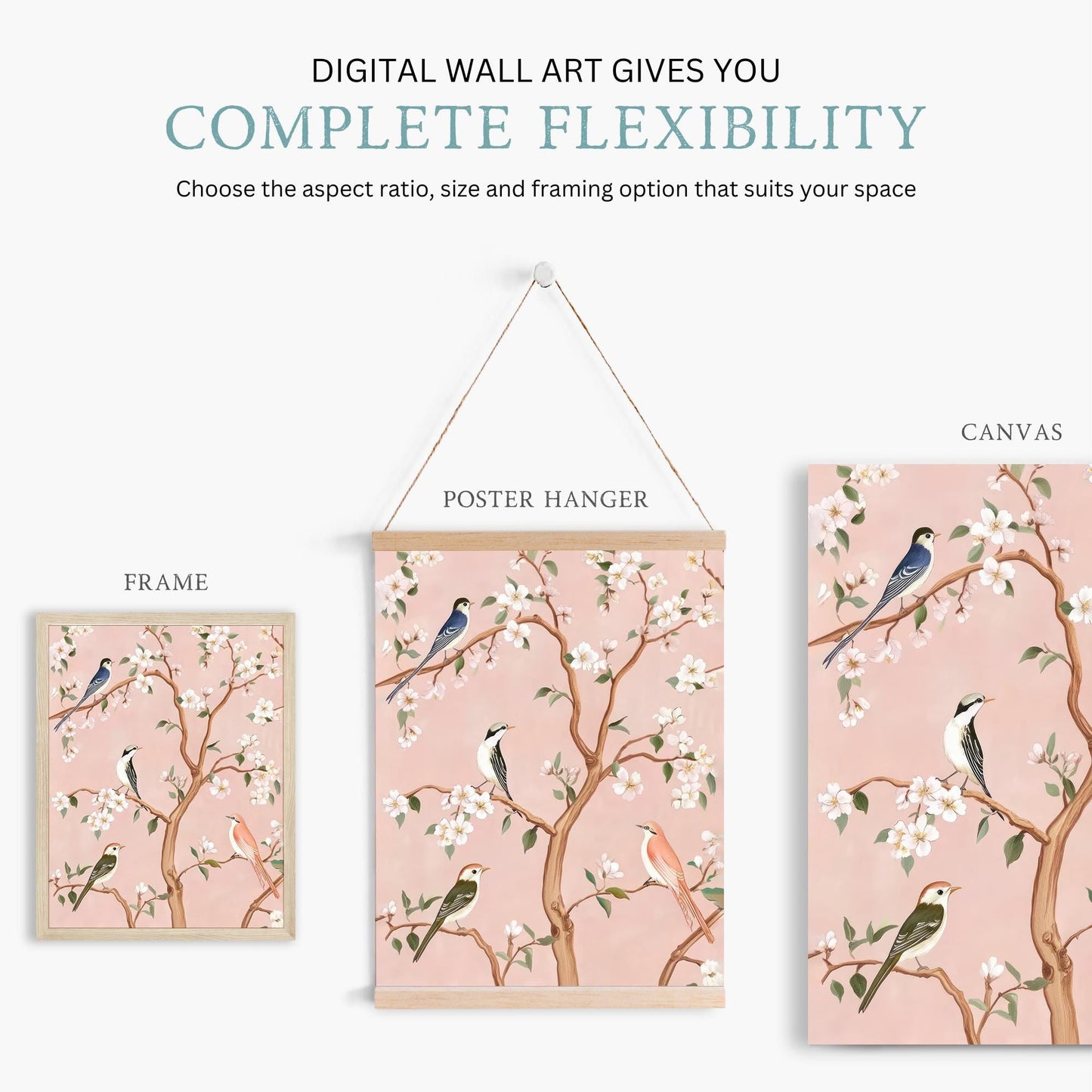 Bird Nursery Wall Art, Colorful Bedroom Decor, Tree and Farmhouse Design - WildfieldPrints