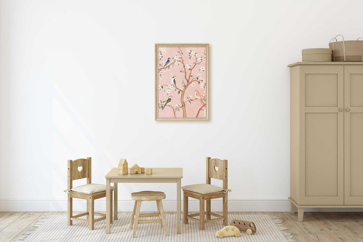 Bird Nursery Wall Art, Colorful Bedroom Decor, Tree and Farmhouse Design - WildfieldPrints