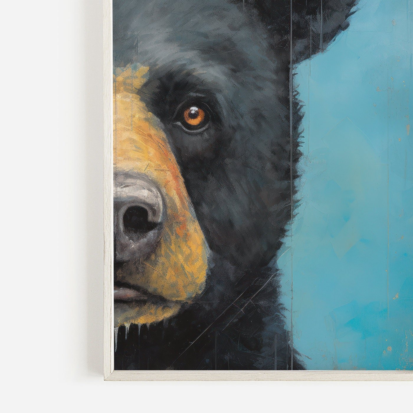 Black Bear Nursery Decor, Forest Animal Wall Art, Kids Room Decor - WildfieldPrints