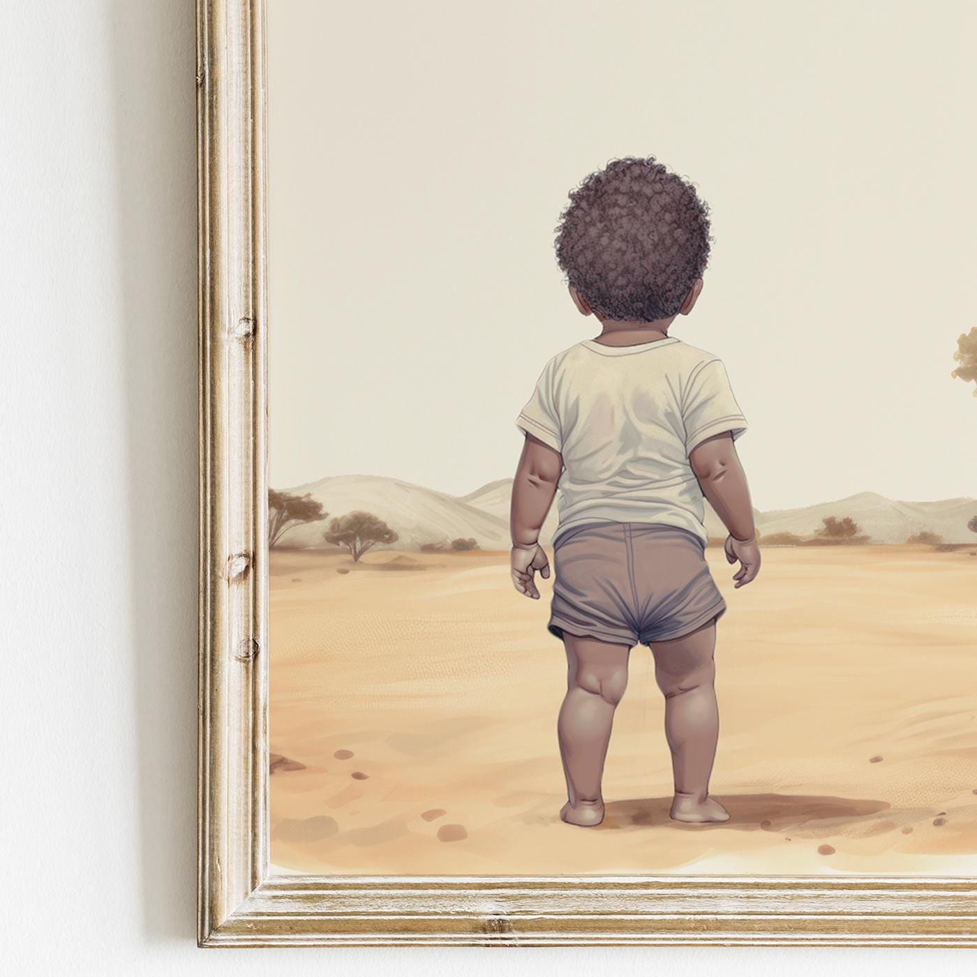 Black Boy Safari Prints, African - American Nursery Decor, Elephant & Lion Art - WildfieldPrints