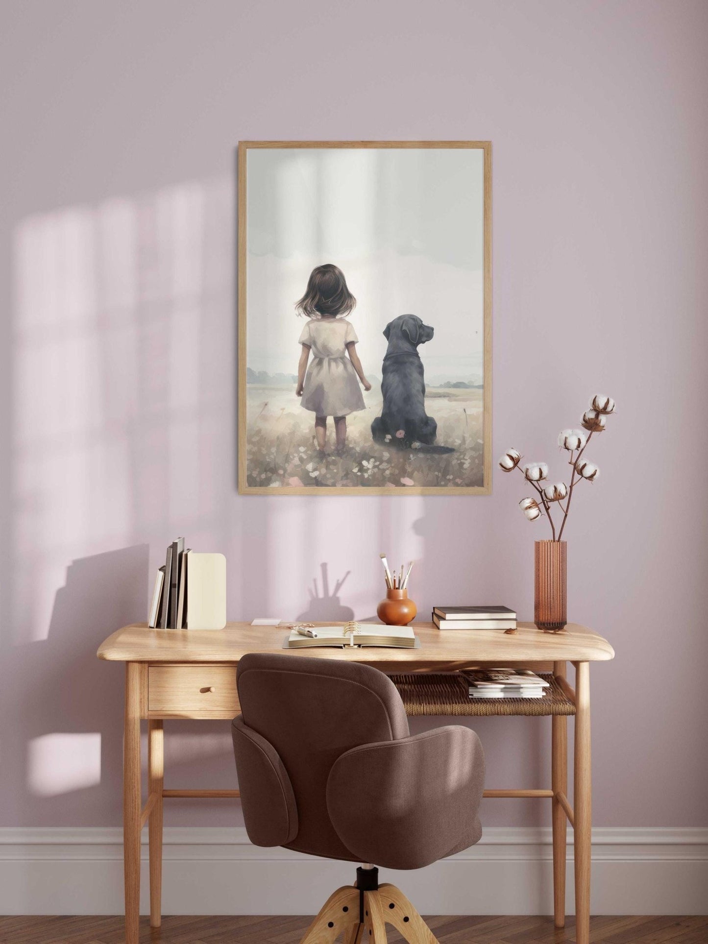Black Lab Nursery Prints, Dog Decor for Girls Room, Cute Wall Art - WildfieldPrints