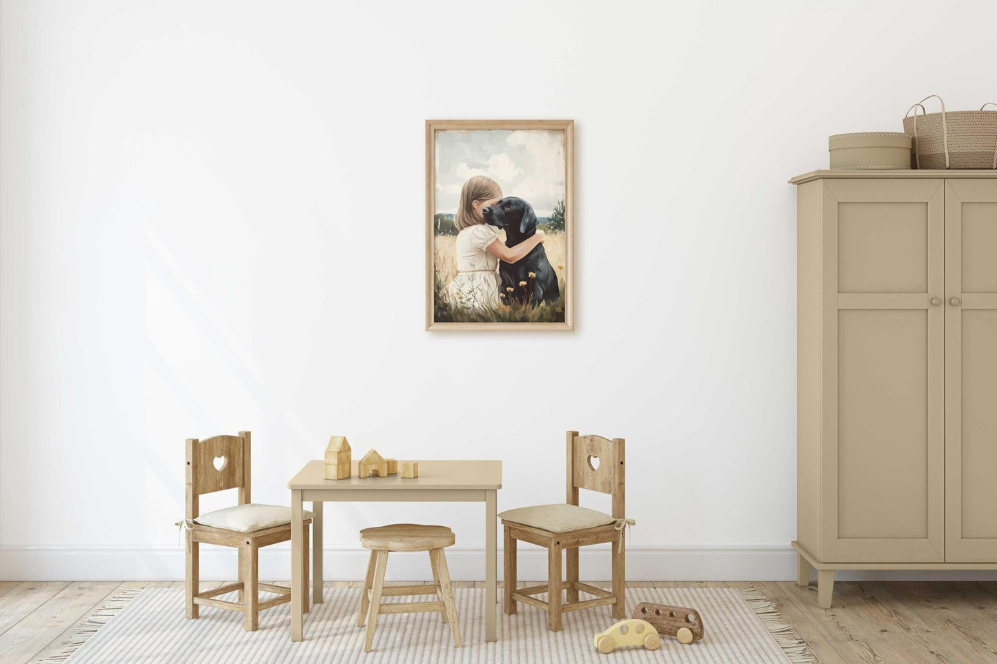 Black Lab Wall Art, Dog Nursery Decor, Girls Room Accent - WildfieldPrints