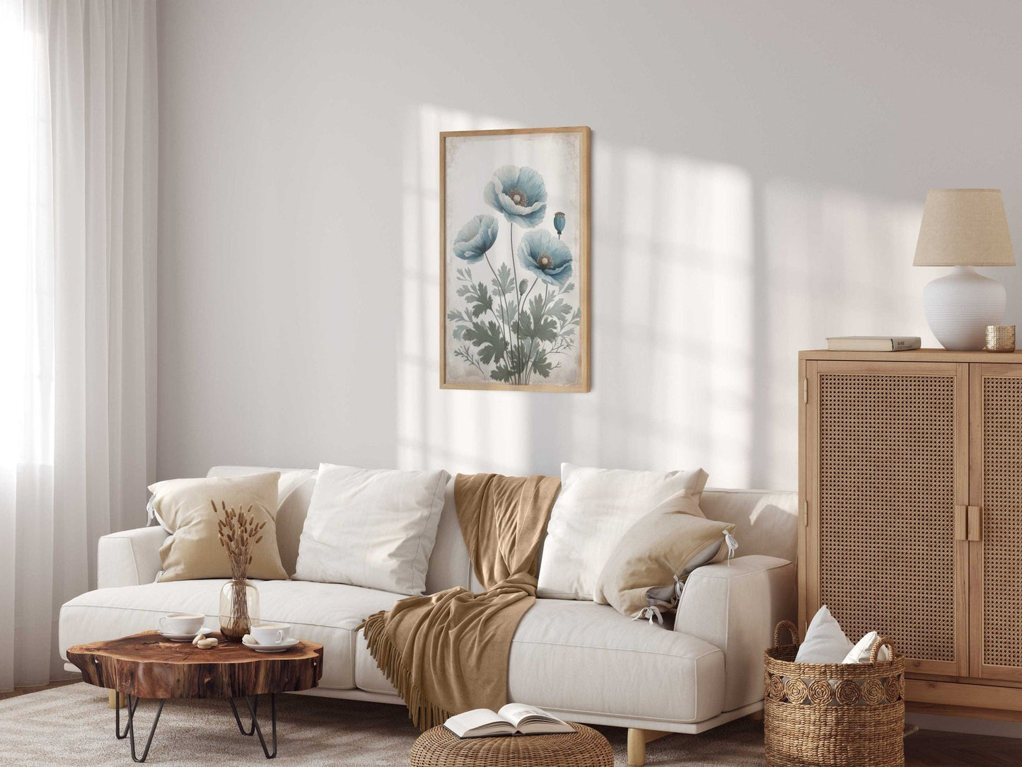 Blue Himalayan Poppy Flower Paintings, Floral Wall Decor, Floral Art - WildfieldPrints
