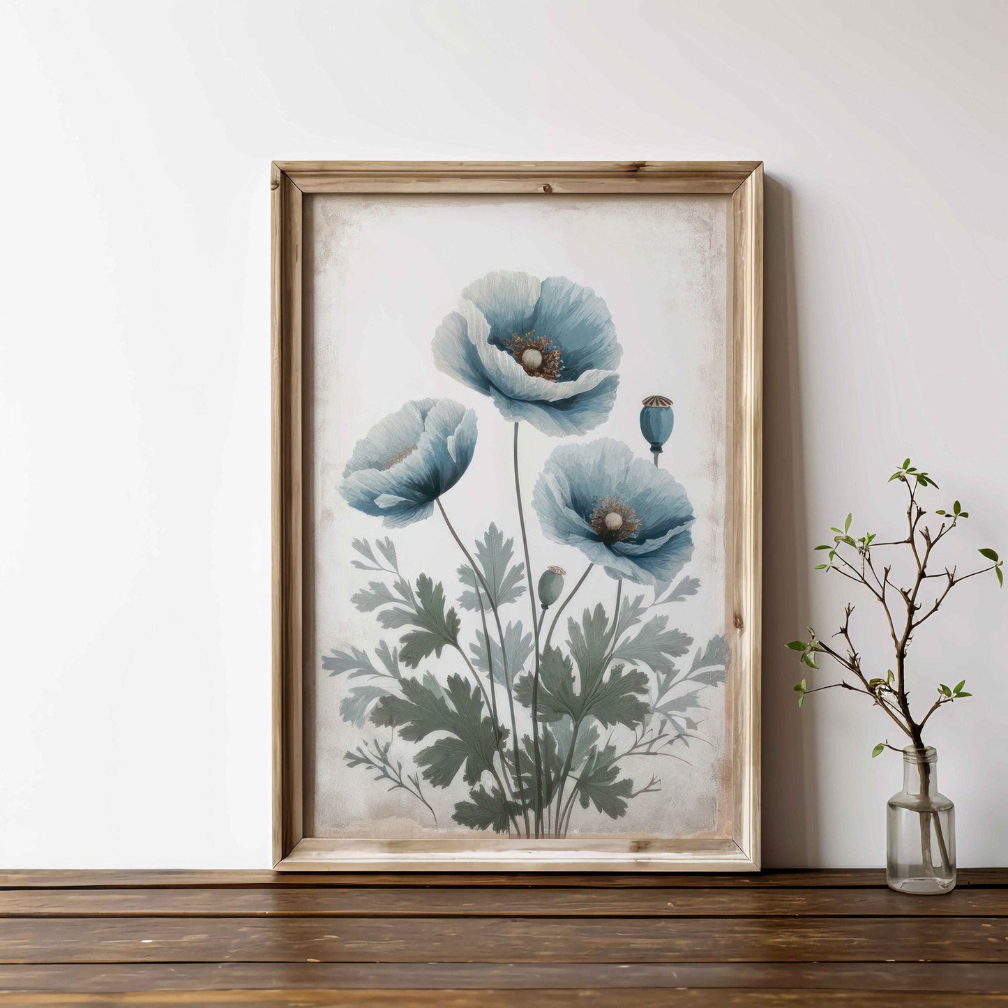 Blue Himalayan Poppy Flower Paintings, Floral Wall Decor, Floral Art - WildfieldPrints
