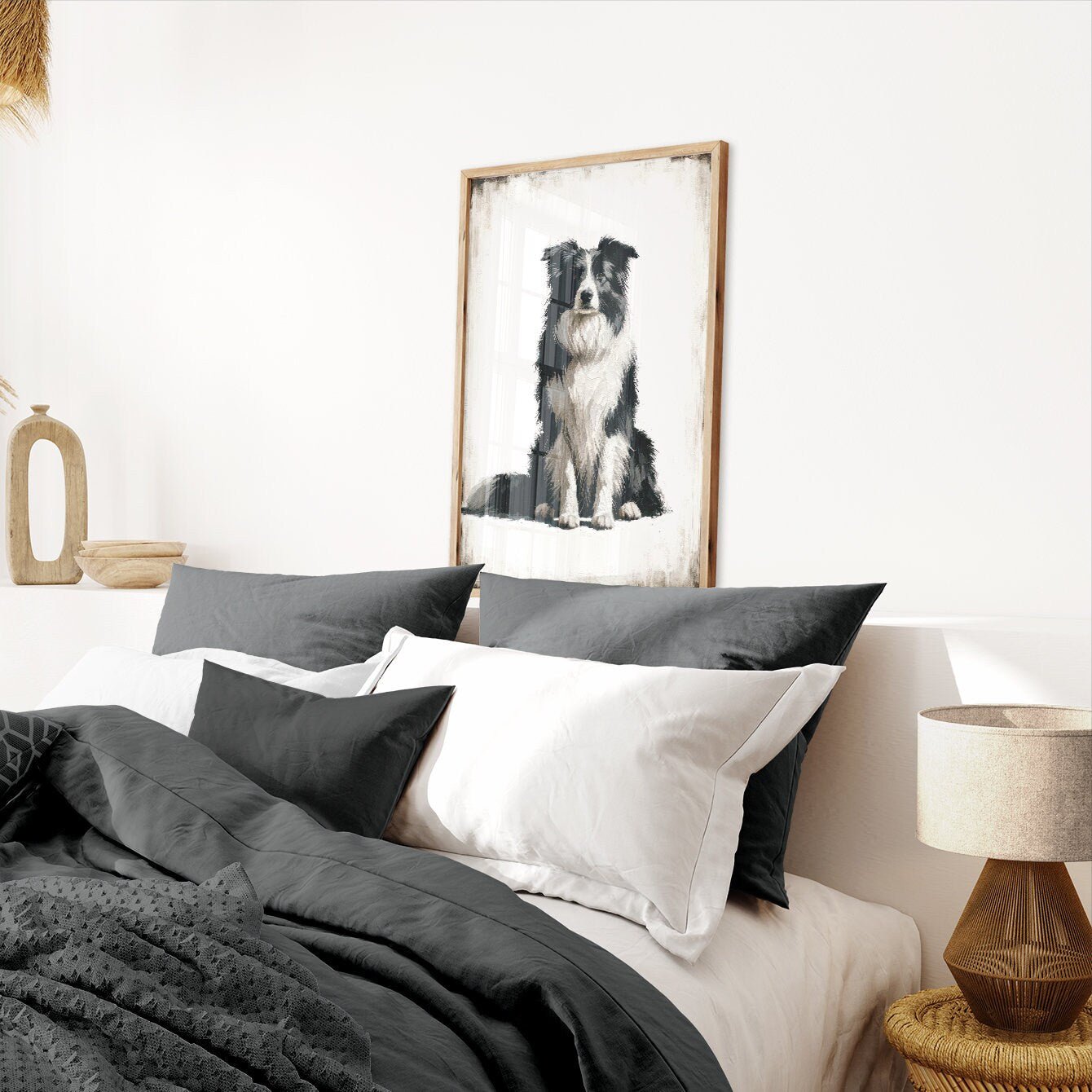 Border Collie Art Print, Dog Portrait Decor, Gift for Dog Lovers - WildfieldPrints