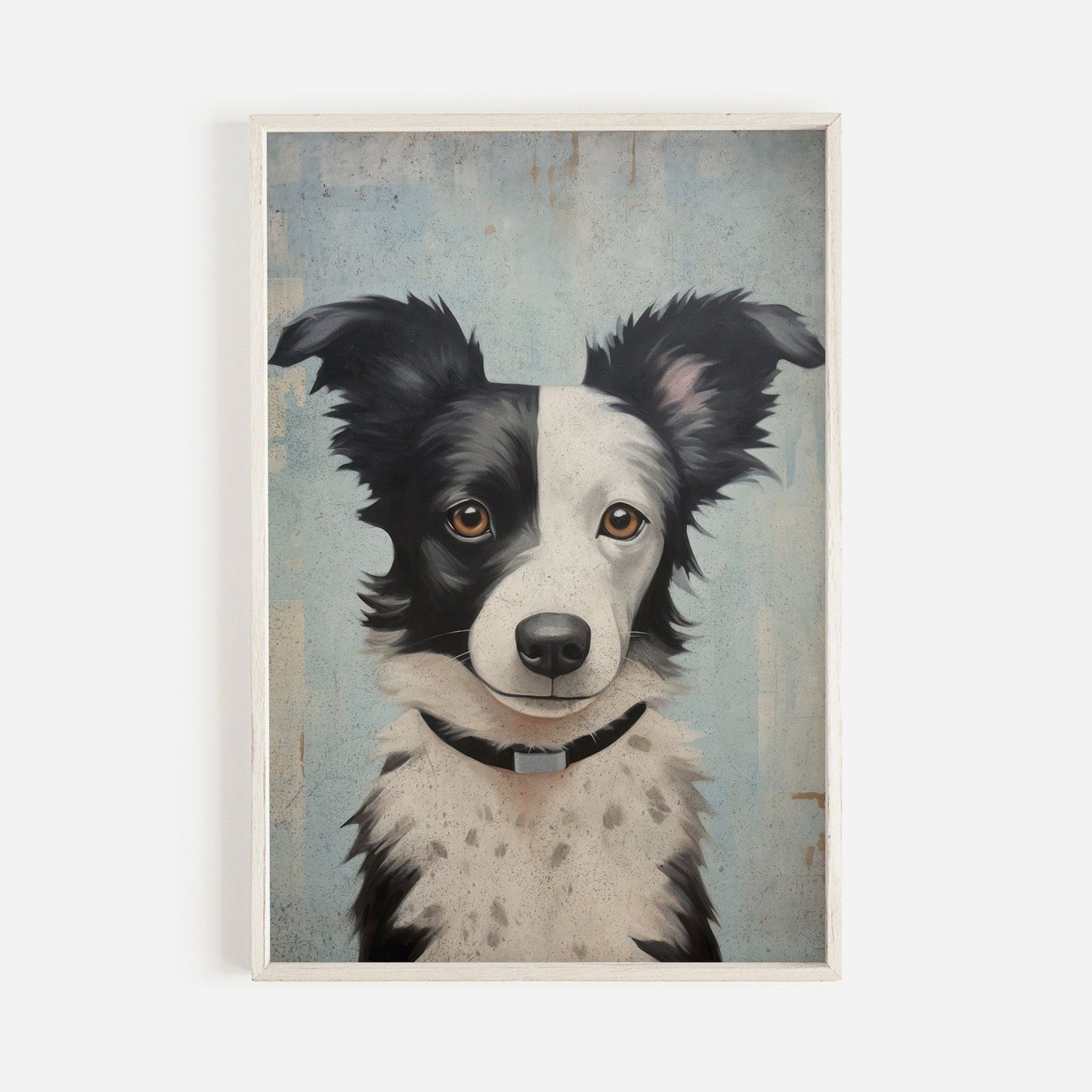 Border Collie Art Print, Vintage Dog Portrait, Gift for Dog Lovers - WildfieldPrints