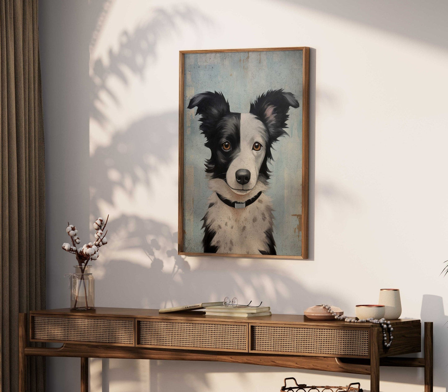 Border Collie Art Print, Vintage Dog Portrait, Gift for Dog Lovers - WildfieldPrints