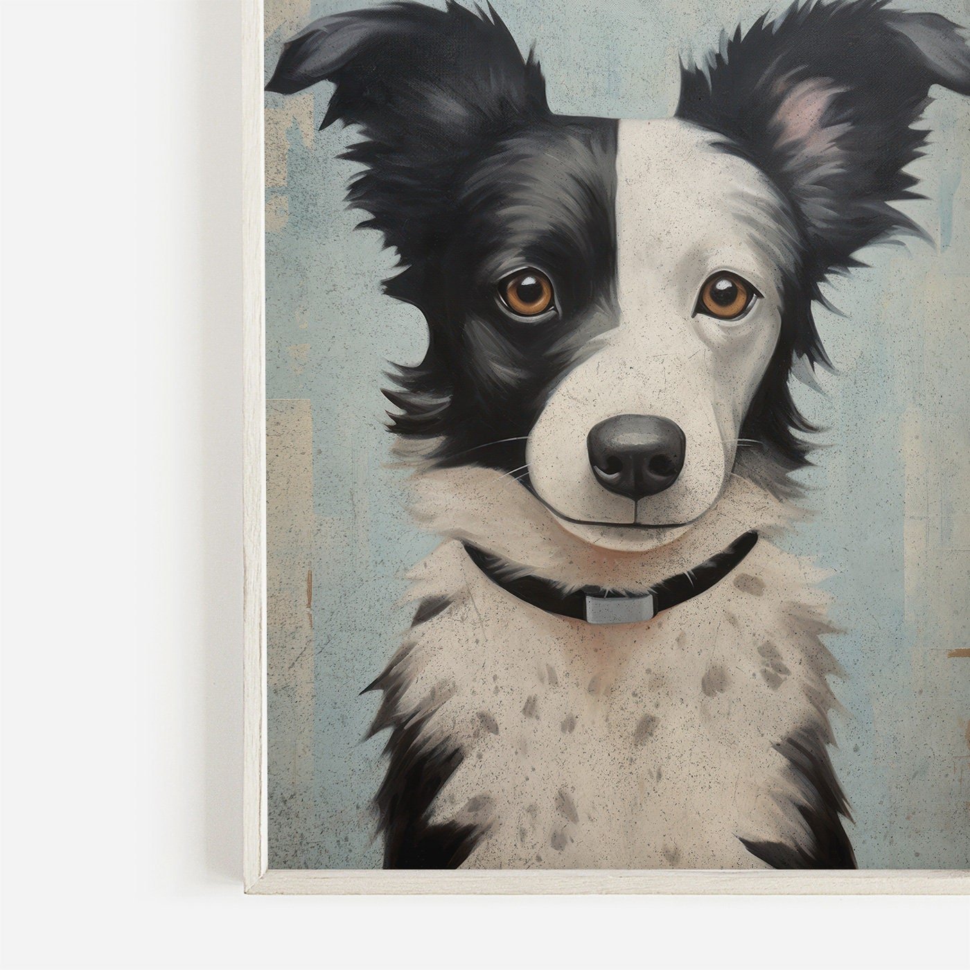 Border Collie Art Print, Vintage Dog Portrait, Gift for Dog Lovers - WildfieldPrints